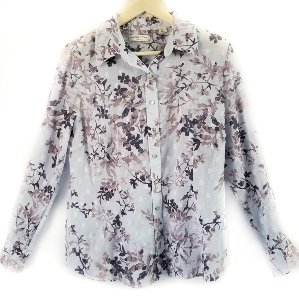 Coldwater Creek Shaped M 10/12 Button Down Blouse